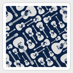 Acoustic Guitar Seamless Pattern Dark Theme Magnet